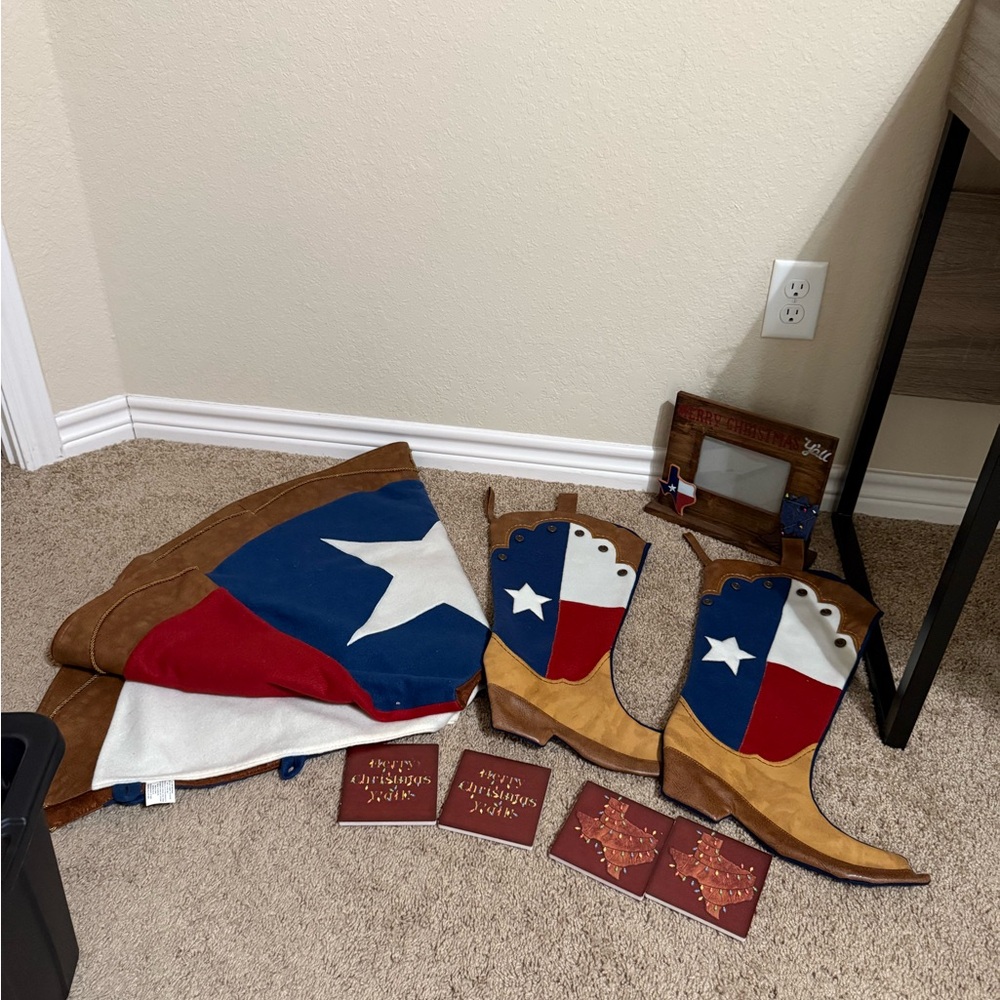Texas Flag Cowboy Christmas Decor